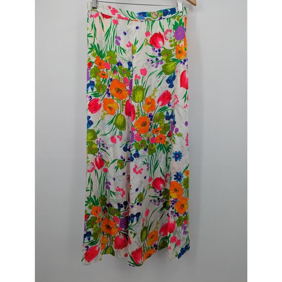 EUC VINTAGE Vibrant Floral Alice of California Skirt 30Wx40L - Picture 1 of 3